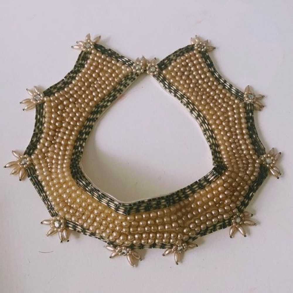 Vintage 20’s Beaded Collar Necklace Handmade in J… - image 1