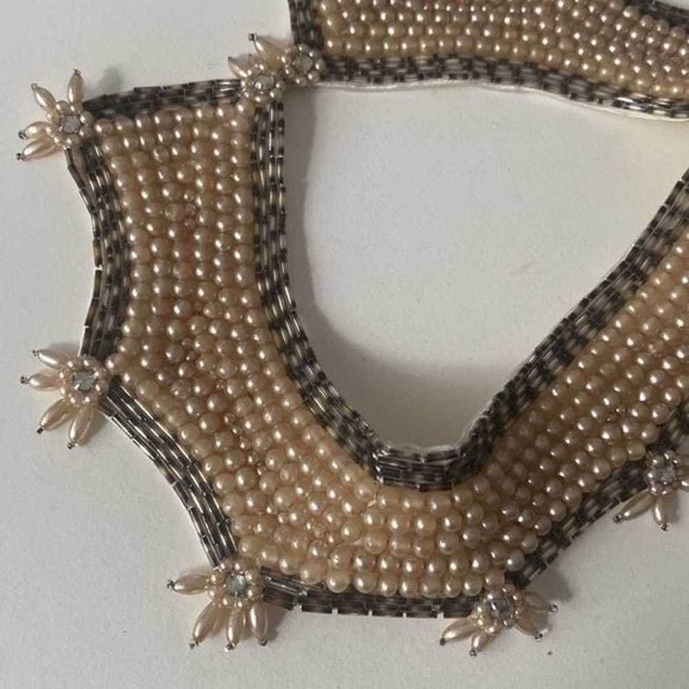 Vintage 20’s Beaded Collar Necklace Handmade in J… - image 5