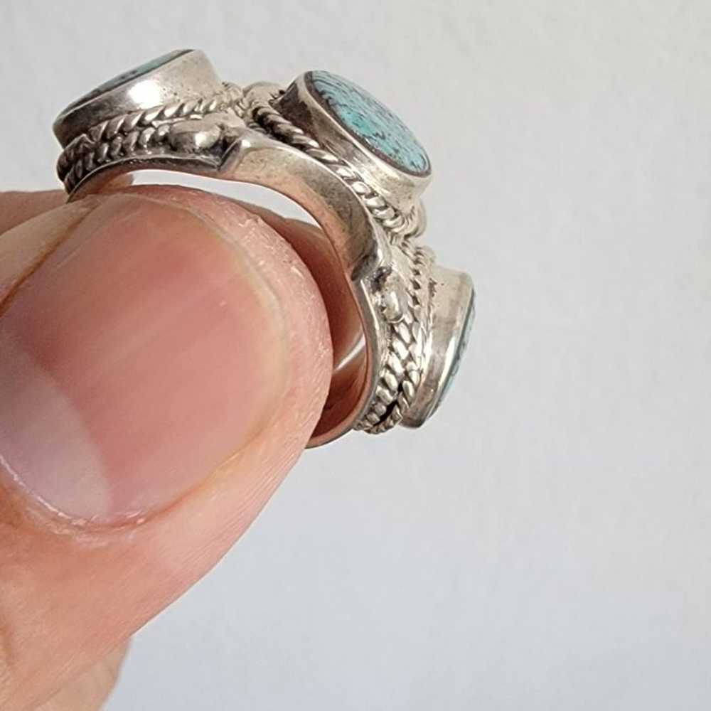 Vintage Turquoise Ring 925 silver - image 3