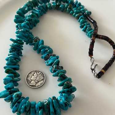 Vintage turquoise nugget necklace - image 1