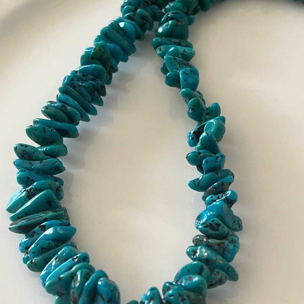 Vintage turquoise nugget necklace - image 2
