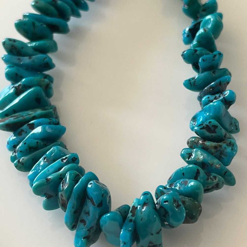Vintage turquoise nugget necklace - image 3