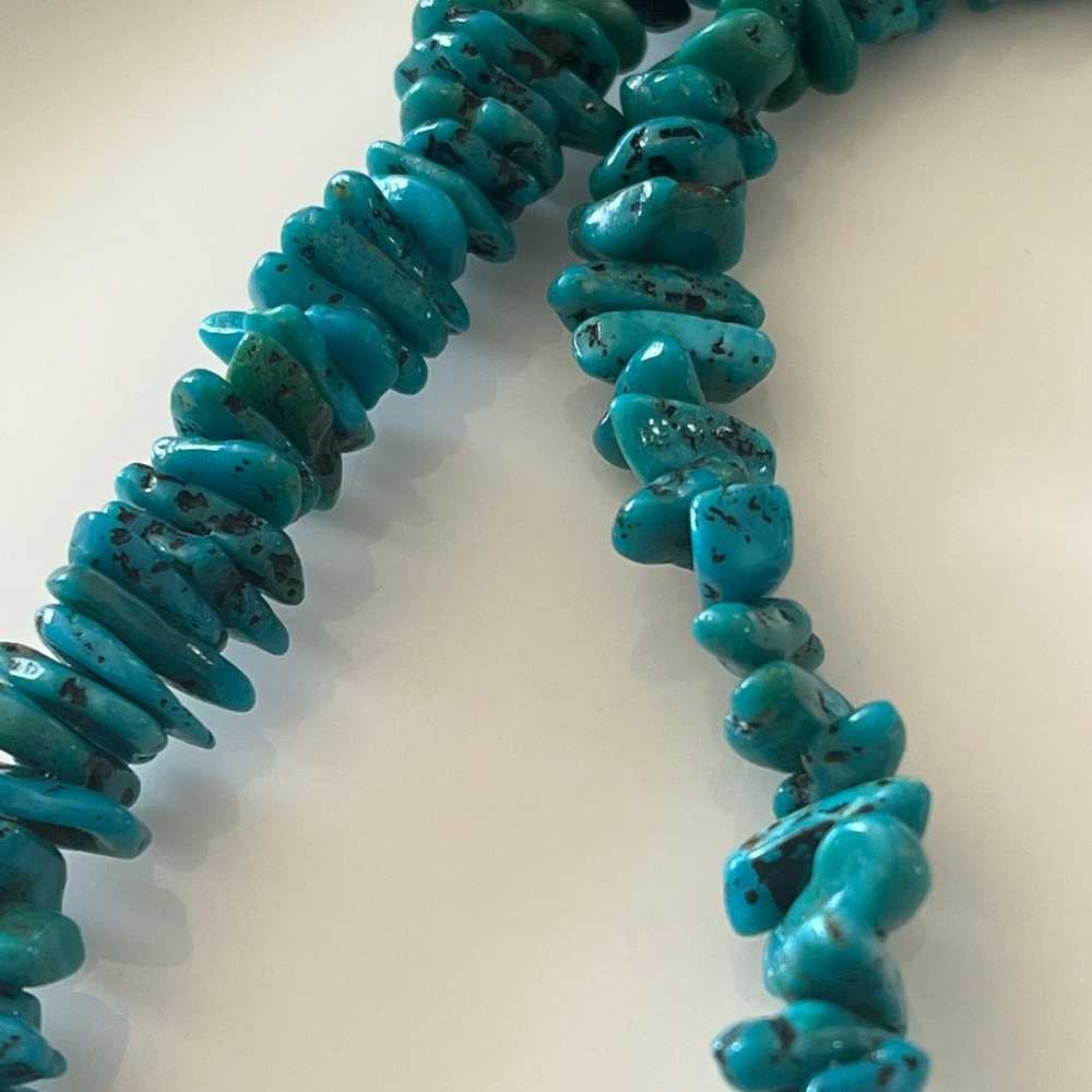 Vintage turquoise nugget necklace - image 4