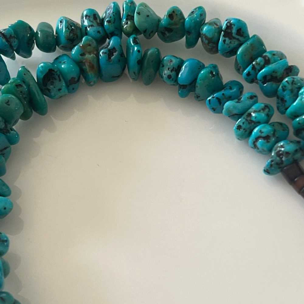 Vintage turquoise nugget necklace - image 5