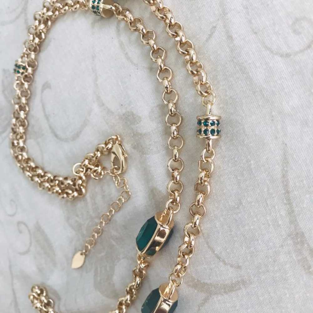 Antique Green Gem Necklace - image 3