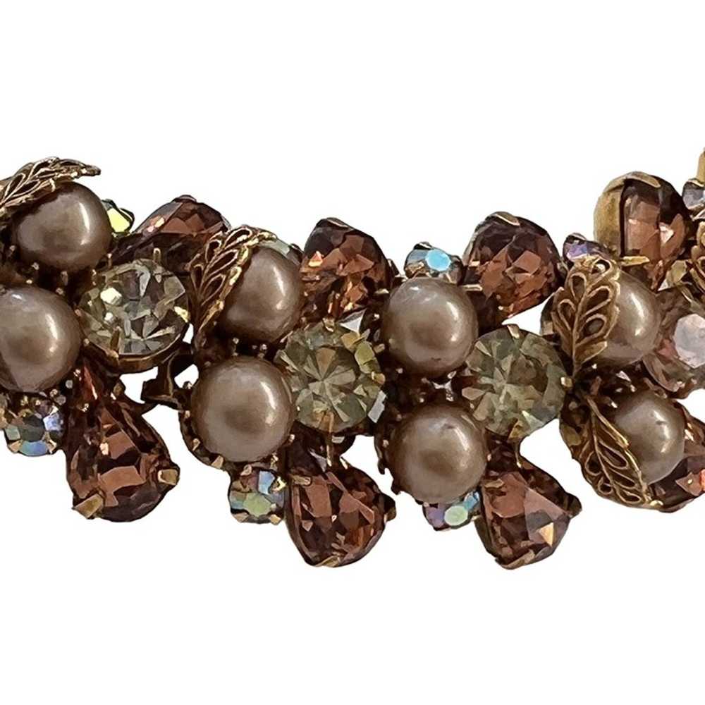 Kramer of NY 1950's Vintage Crystal Pearl Bracelet - image 10