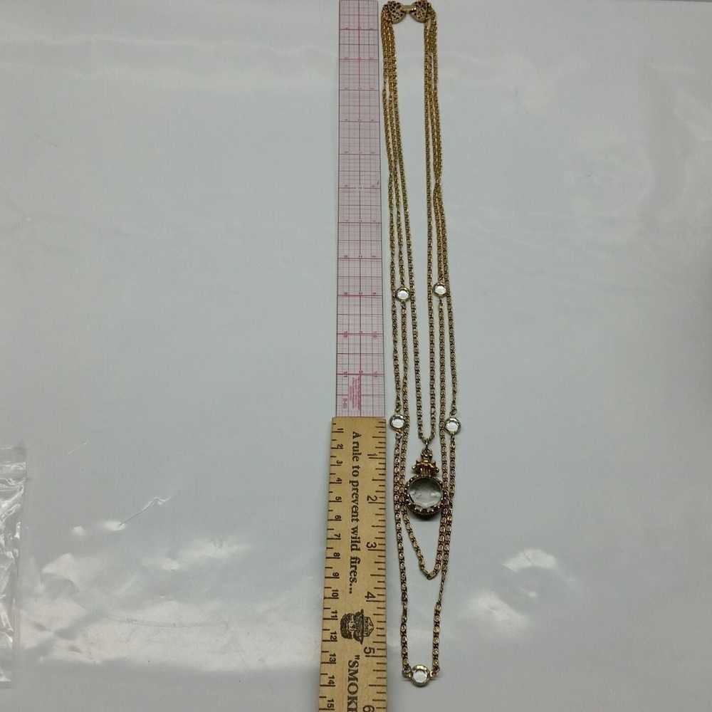Goldette vintage layer chain cameo intaglio penda… - image 10