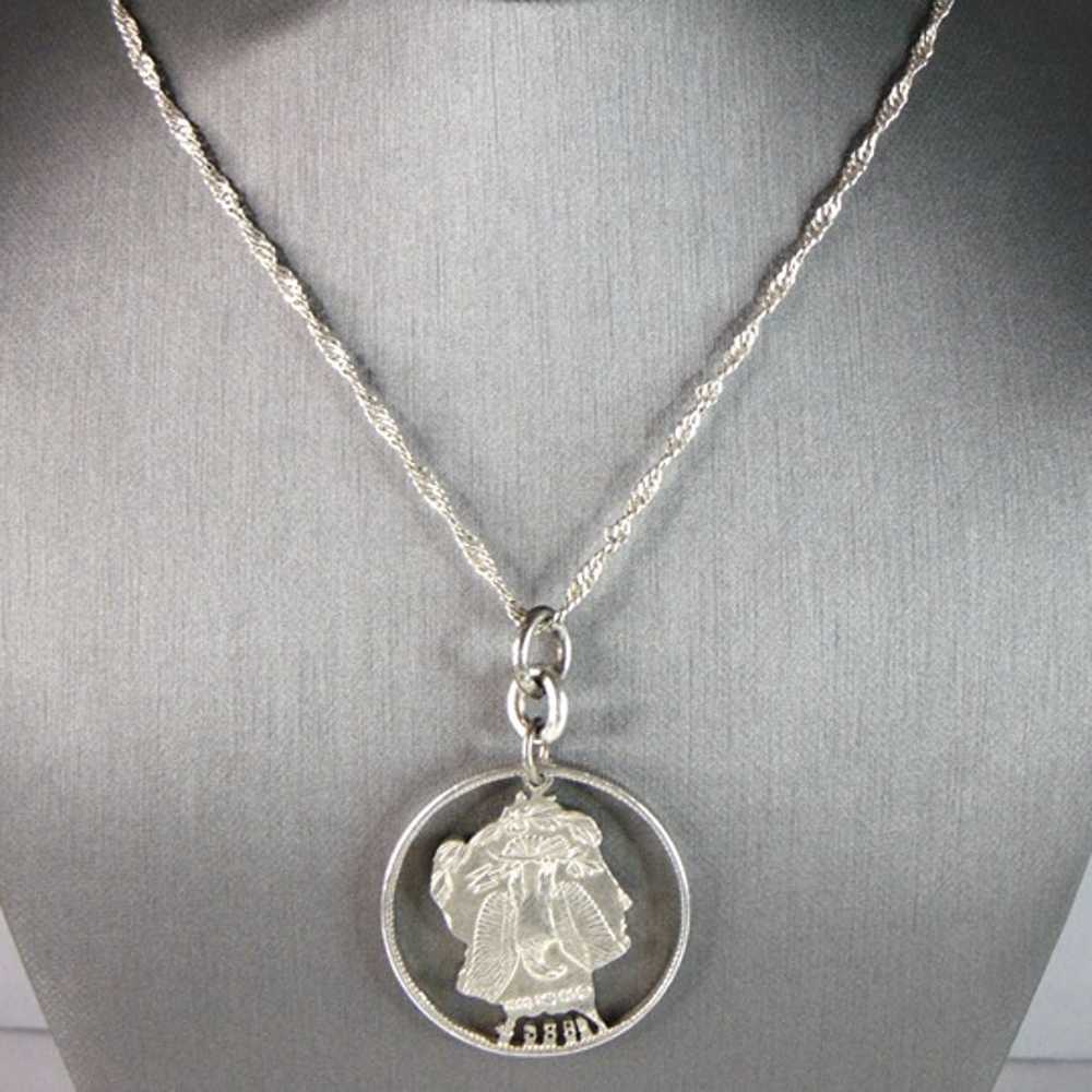 1886 Silver Dollar Coin Pendant w/ Sterling Silve… - image 1