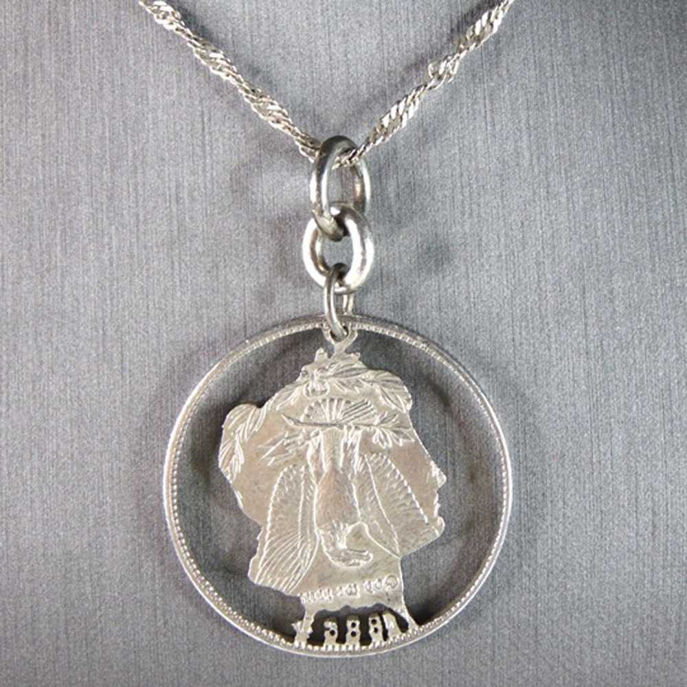 1886 Silver Dollar Coin Pendant w/ Sterling Silve… - image 2