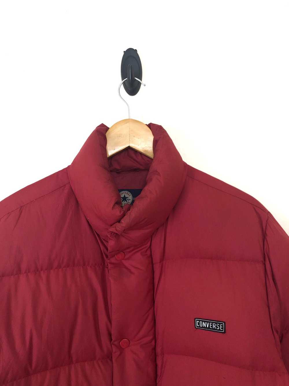 Converse logo red top puffer jacket red