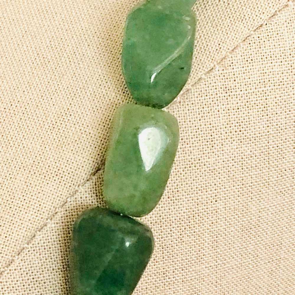 Vintage Tumbled Green Stone Necklace - image 10