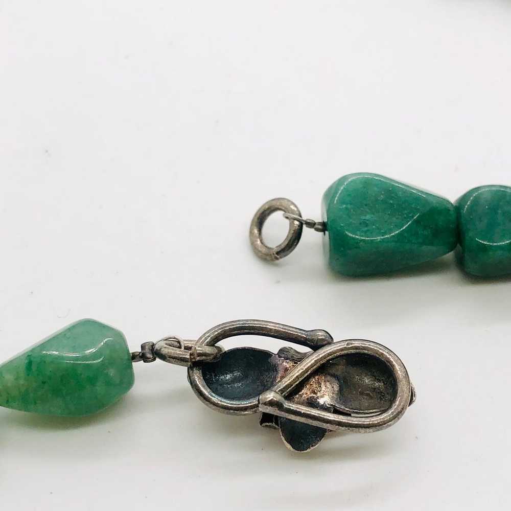 Vintage Tumbled Green Stone Necklace - image 12