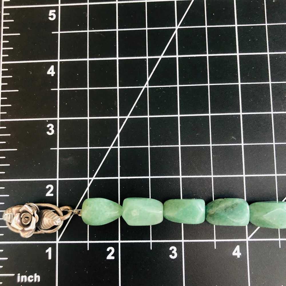 Vintage Tumbled Green Stone Necklace - image 5