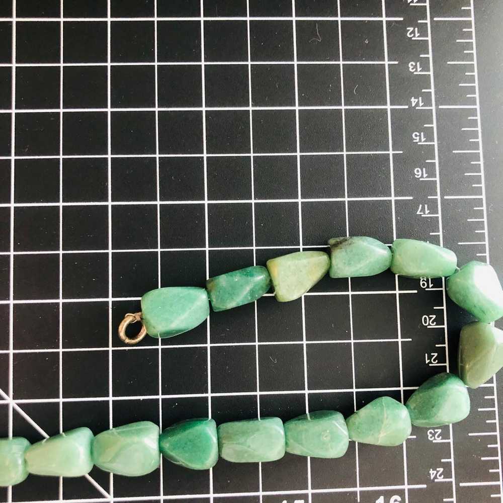 Vintage Tumbled Green Stone Necklace - image 6