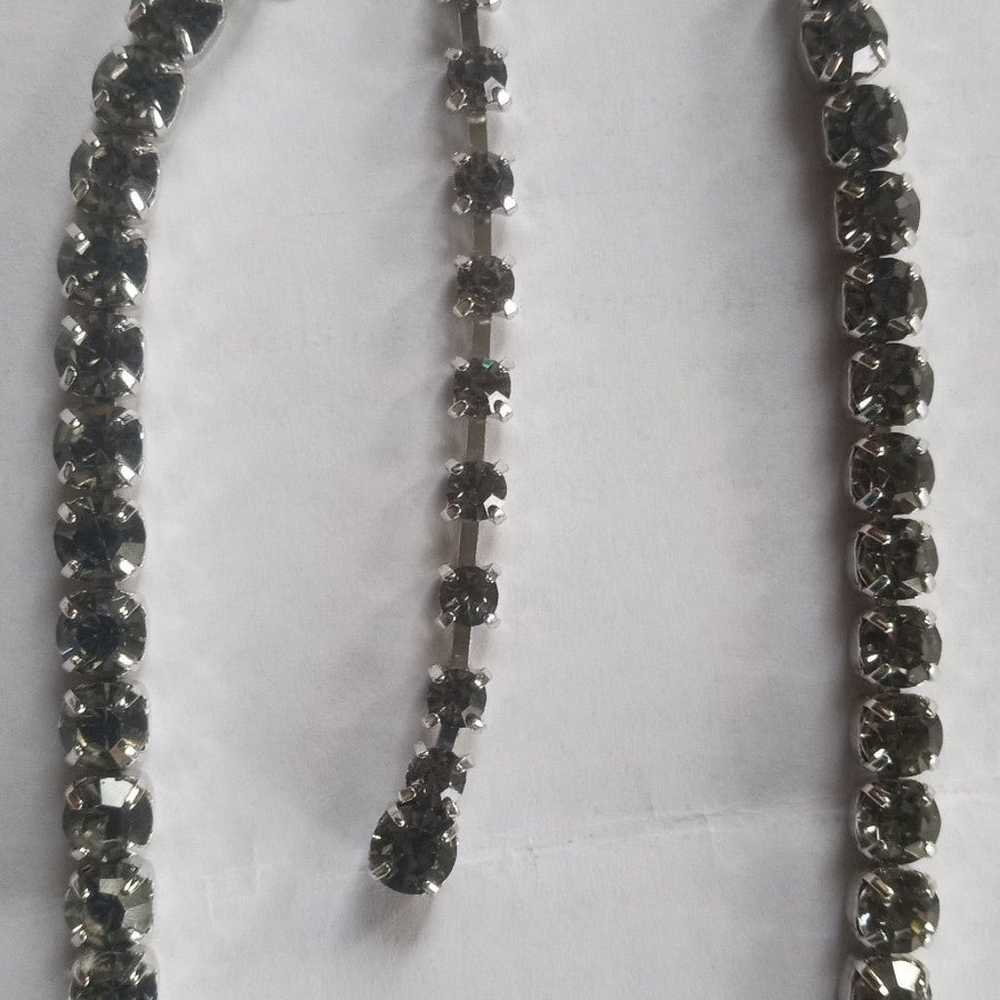 Weiss Black Diamond Crystal 50's Necklace Earring… - image 12