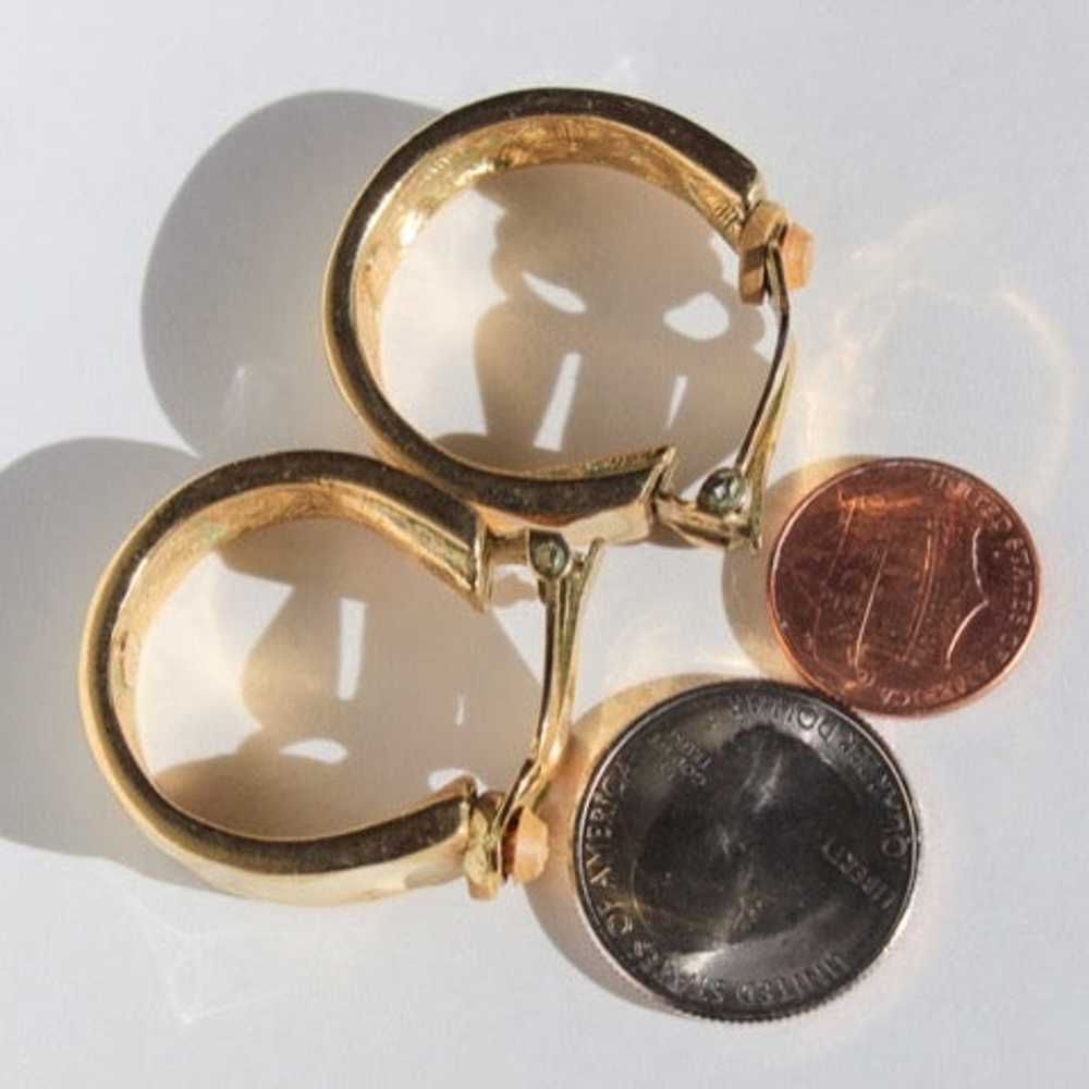Givenchy Gold Tone Enamel Loop Earrings - image 5