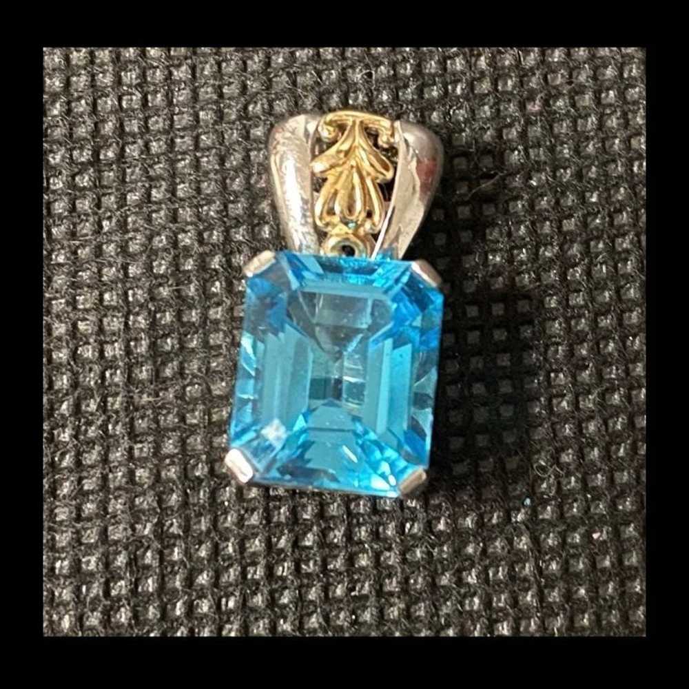 Vintage London Blue Topaz genuine stone in 10k go… - image 2