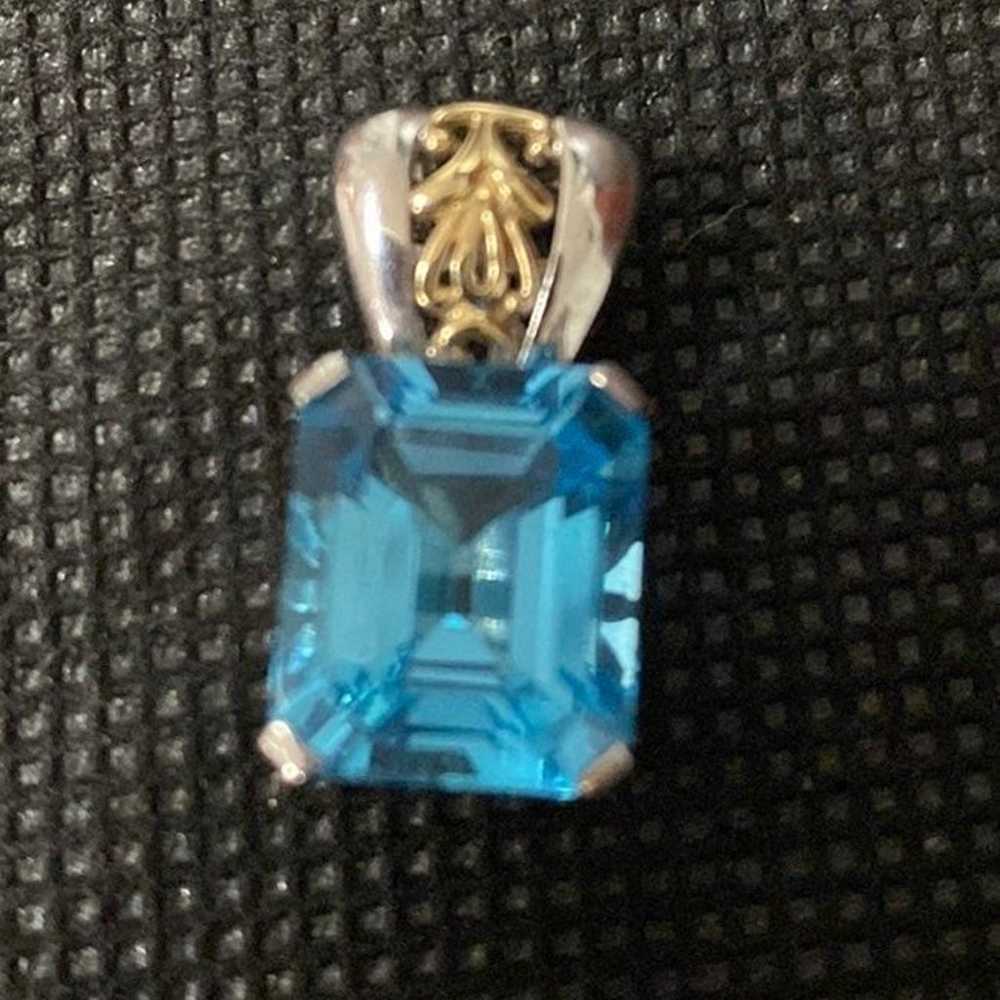 Vintage London Blue Topaz genuine stone in 10k go… - image 3