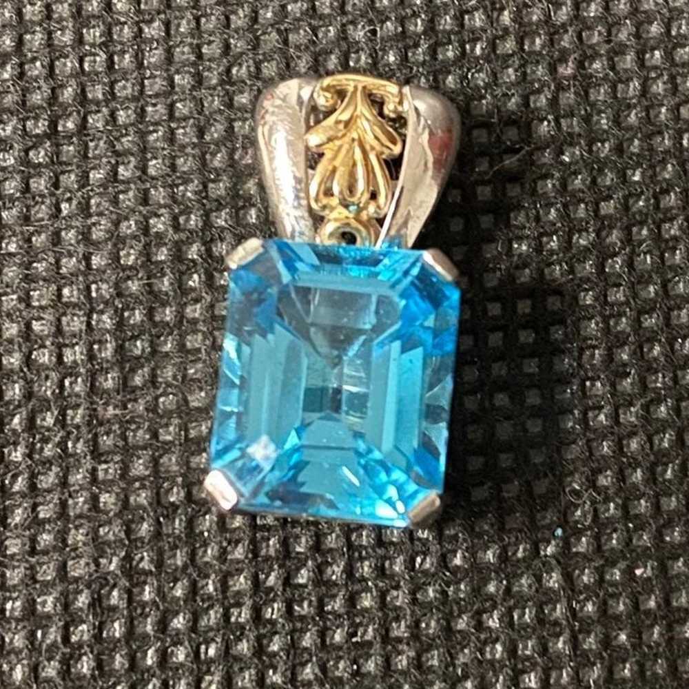 Vintage London Blue Topaz genuine stone in 10k go… - image 4