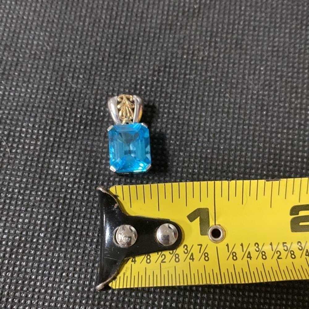 Vintage London Blue Topaz genuine stone in 10k go… - image 9