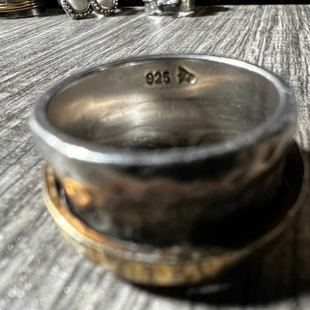 Stunning vintage Silpada hammered fidget ring - image 4