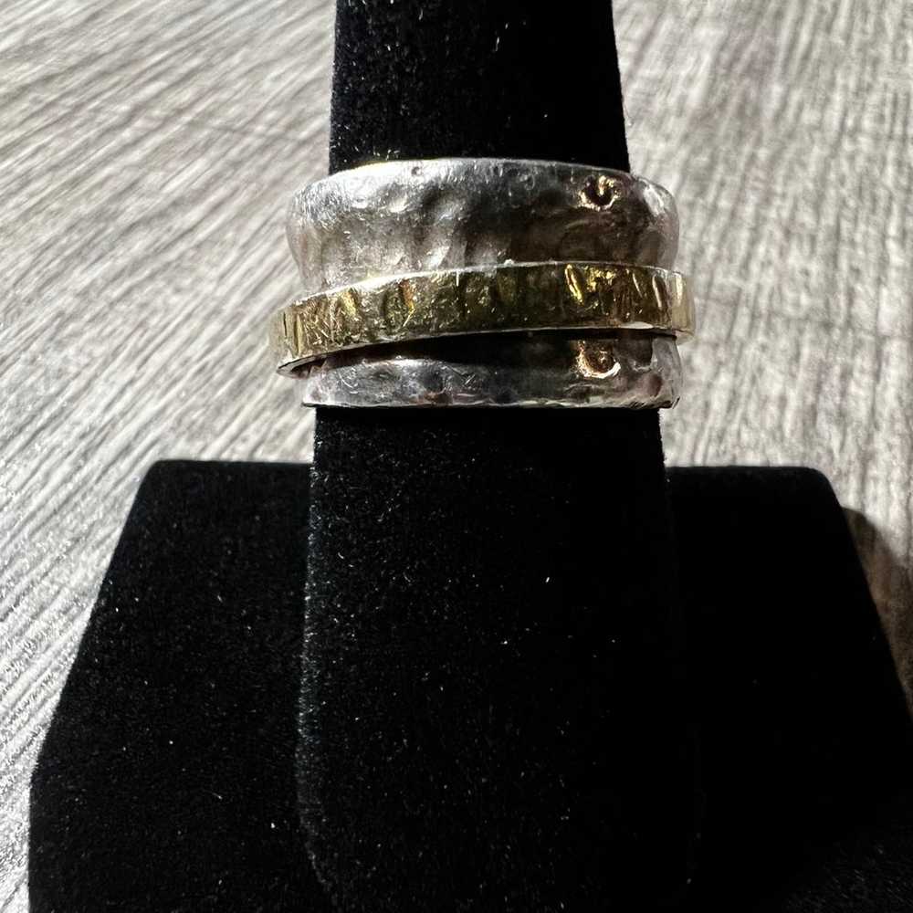 Stunning vintage Silpada hammered fidget ring - image 5