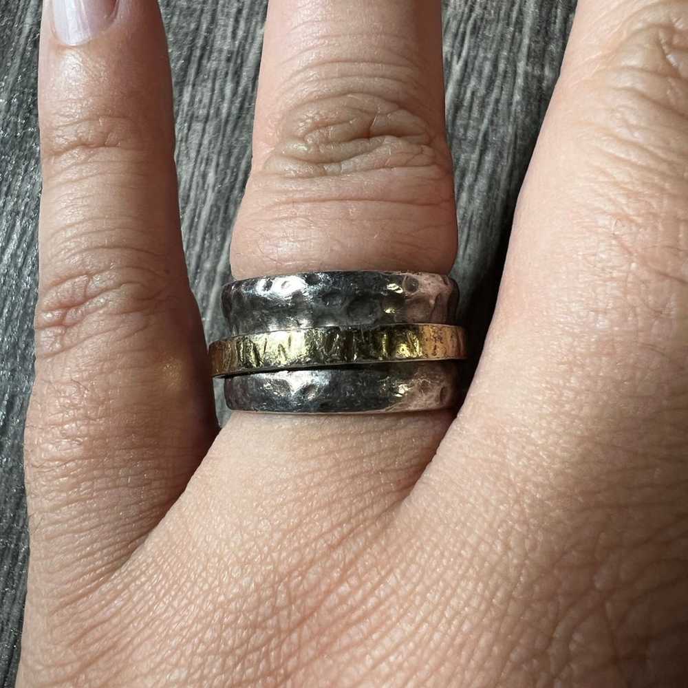 Stunning vintage Silpada hammered fidget ring - image 7