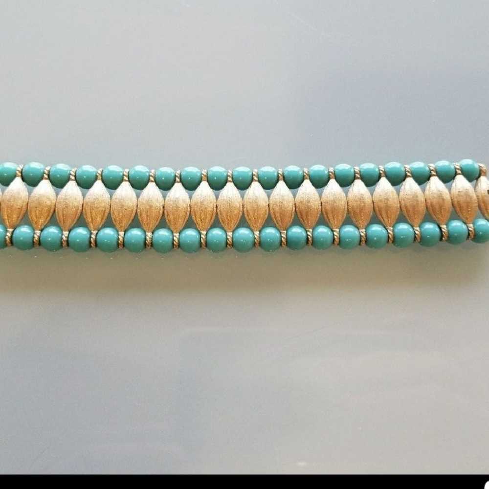 Vintage Trifari Faux Turquoise Bracelet - image 3