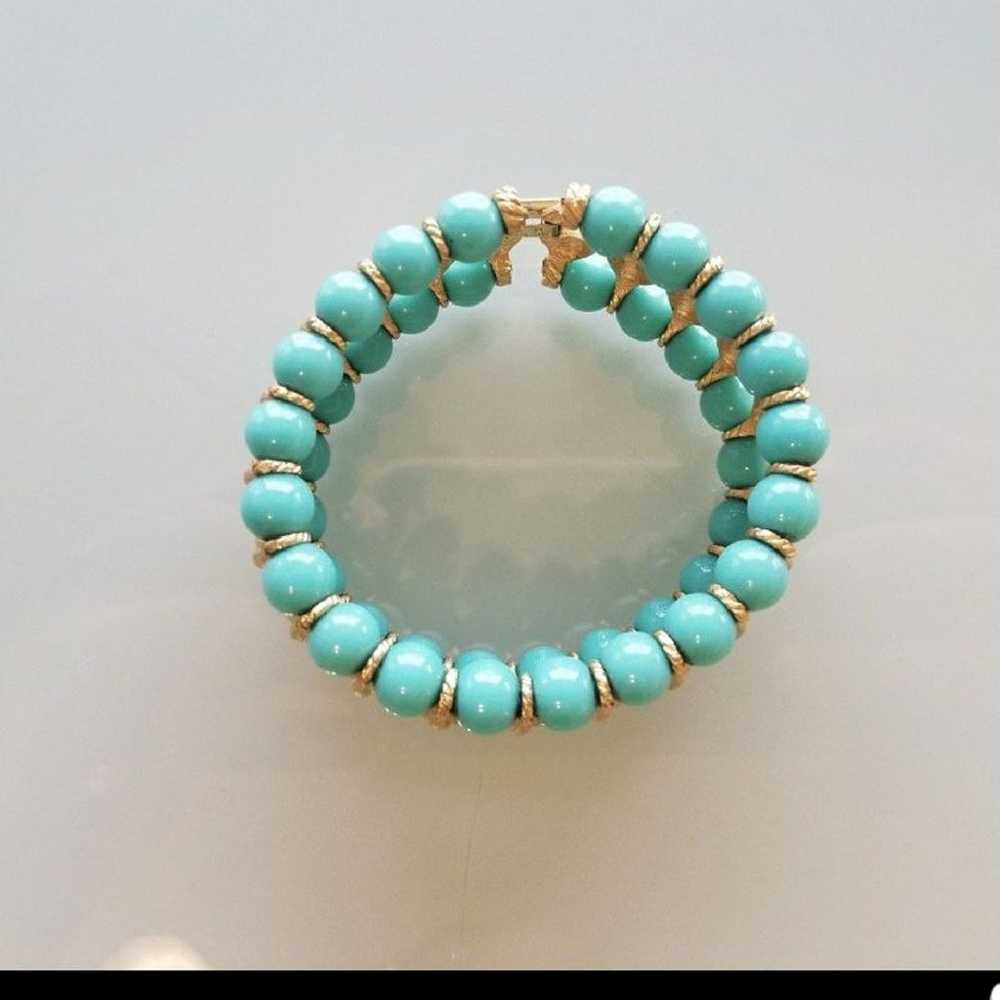 Vintage Trifari Faux Turquoise Bracelet - image 5