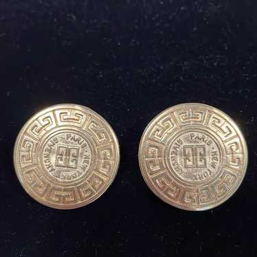 Givenchy vintage coin logo clip on earrings