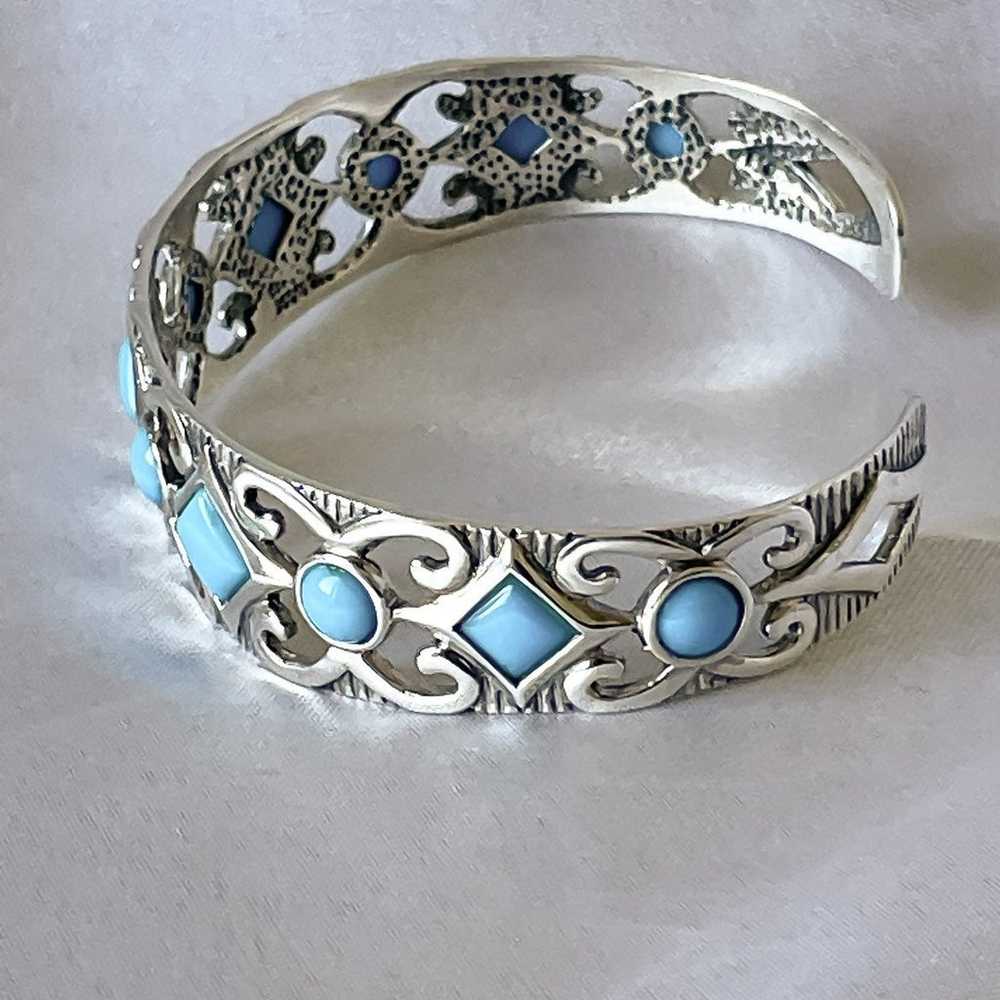 925 silver turquoise cuff bracelet - image 3