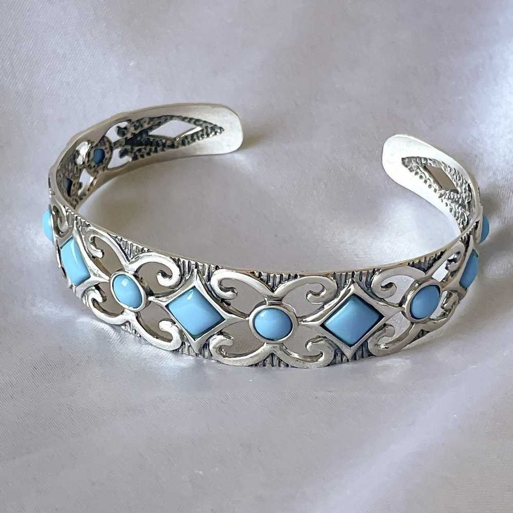 925 silver turquoise cuff bracelet - image 5