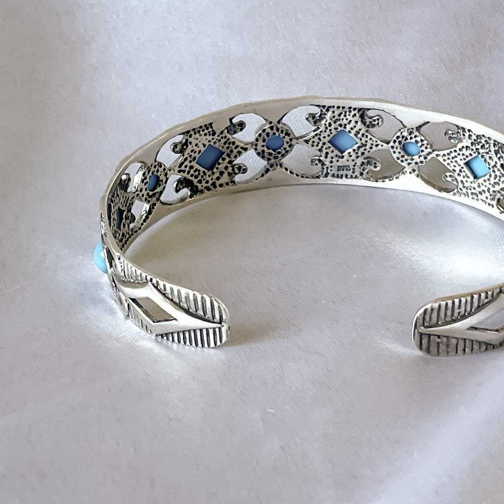 925 silver turquoise cuff bracelet - image 7