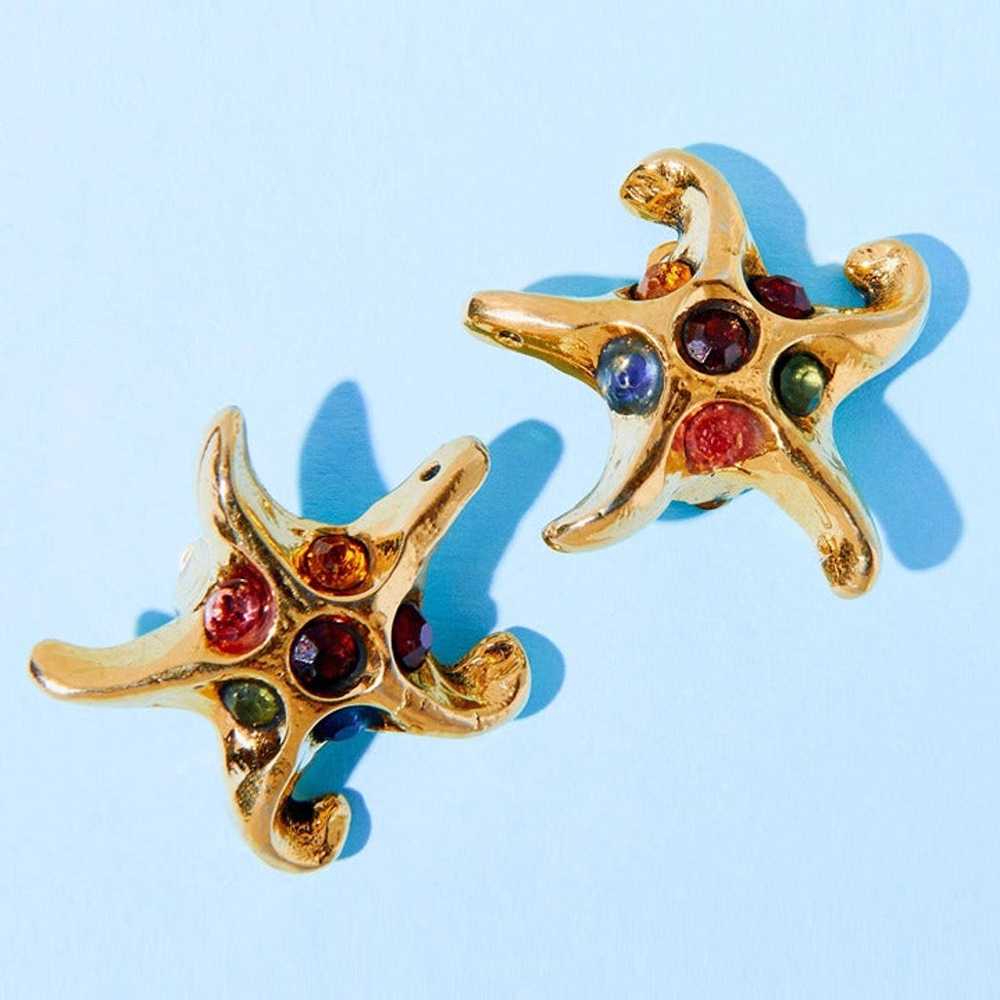 Authentic Kalinger Star Earrings Vintage, Gold Pl… - image 4