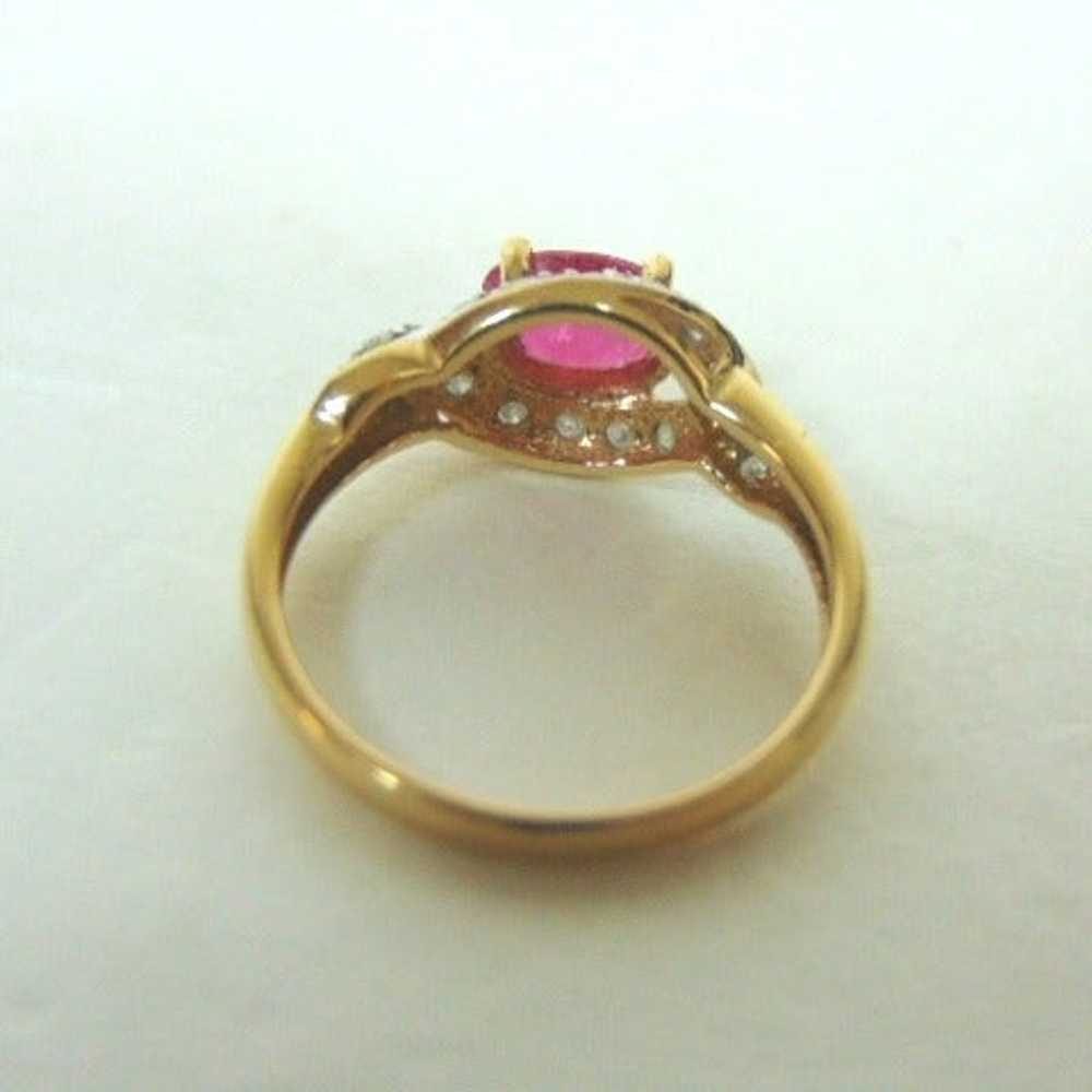 14k Gold Garnet & Diamond Ring E1044 - image 5