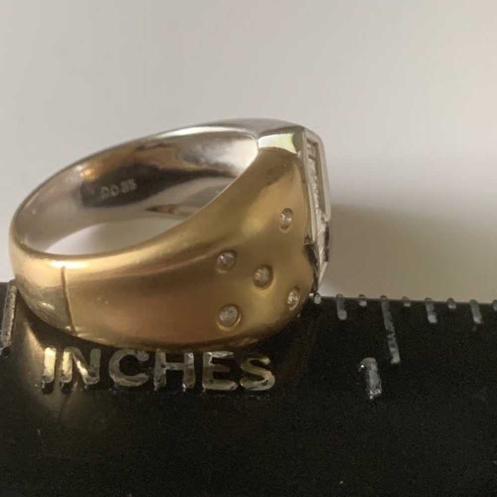 Vintage 14kt Two Tone and Diamonds Ring - image 6