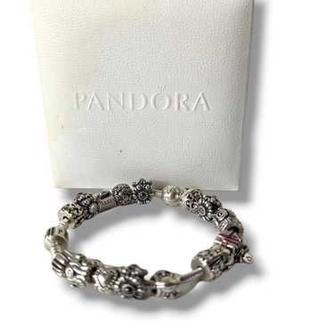  Pandora Women's Genuine Sterling Silver 7.5 Bead Clasp Charm  Bracelet 590702HV-19: Link Bracelets: Clothing, Shoes & Jewelry