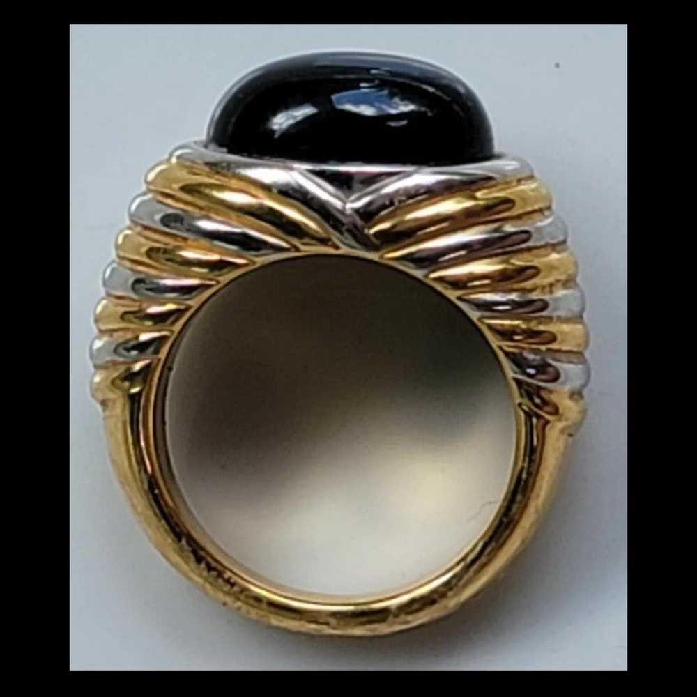 14k Gold Band Ring Onyx Estate  4.4 grams - image 10