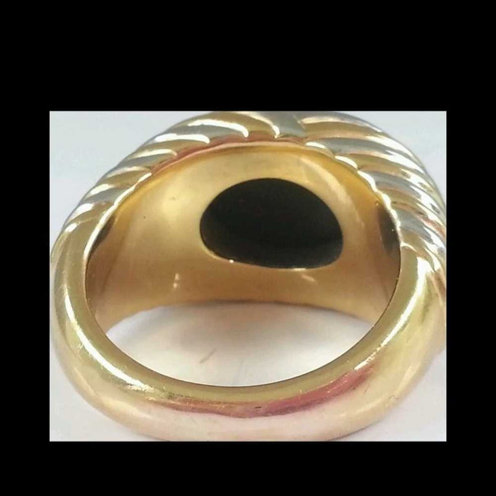 14k Gold Band Ring Onyx Estate  4.4 grams - image 11
