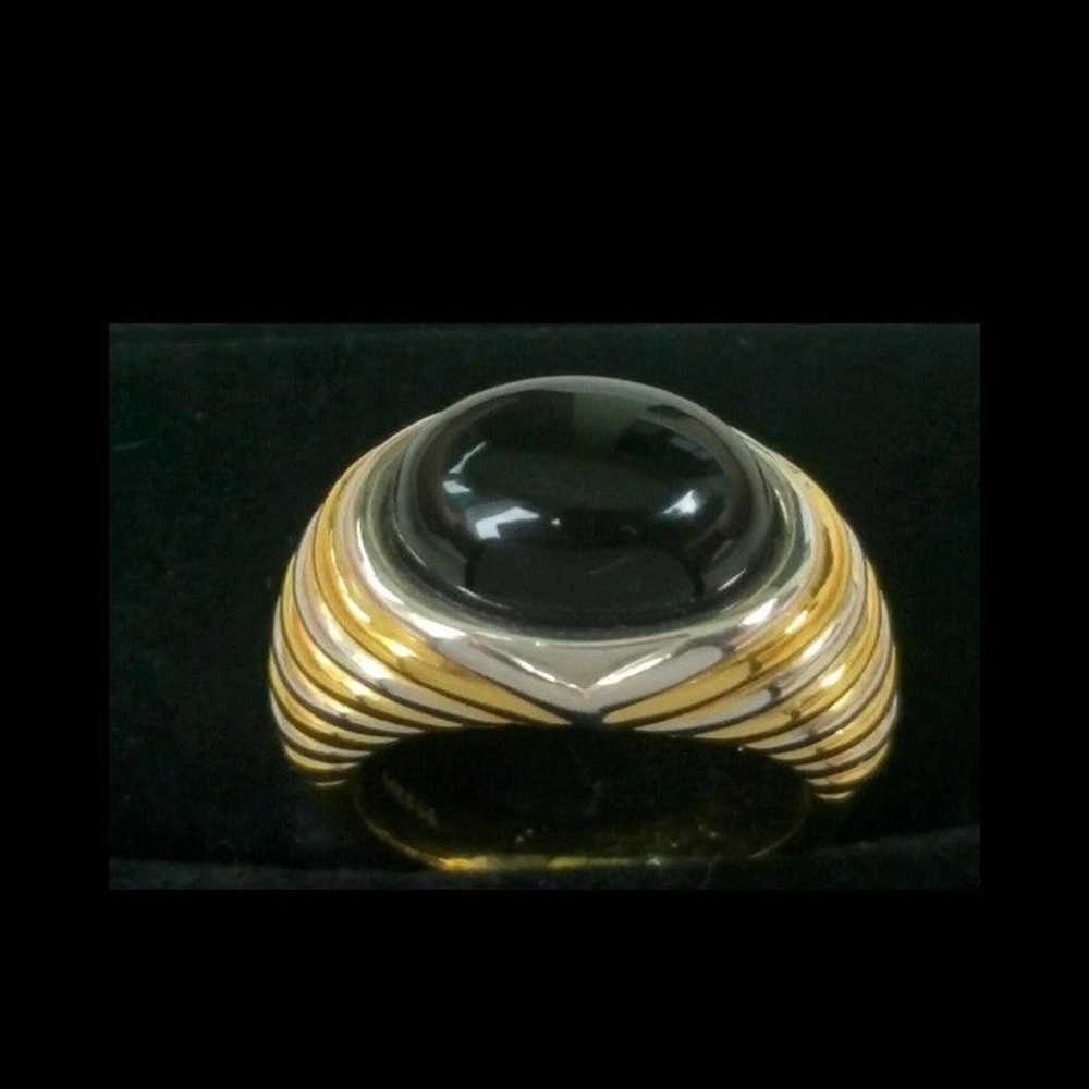 14k Gold Band Ring Onyx Estate  4.4 grams - image 8