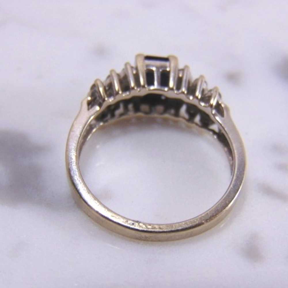 14k White Gold Sapphire & Diamond Ring - image 3