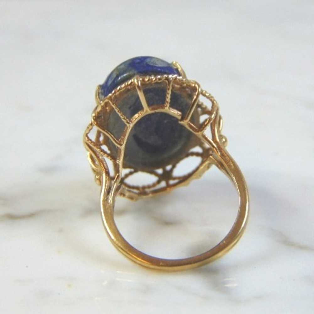 14k Yellow Gold Lapis Lazuli Ring E1012 - image 3