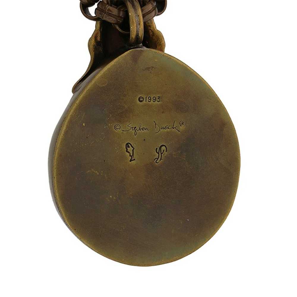 Stephen Dweck Bronze Turquoise Medallion Necklace… - image 4