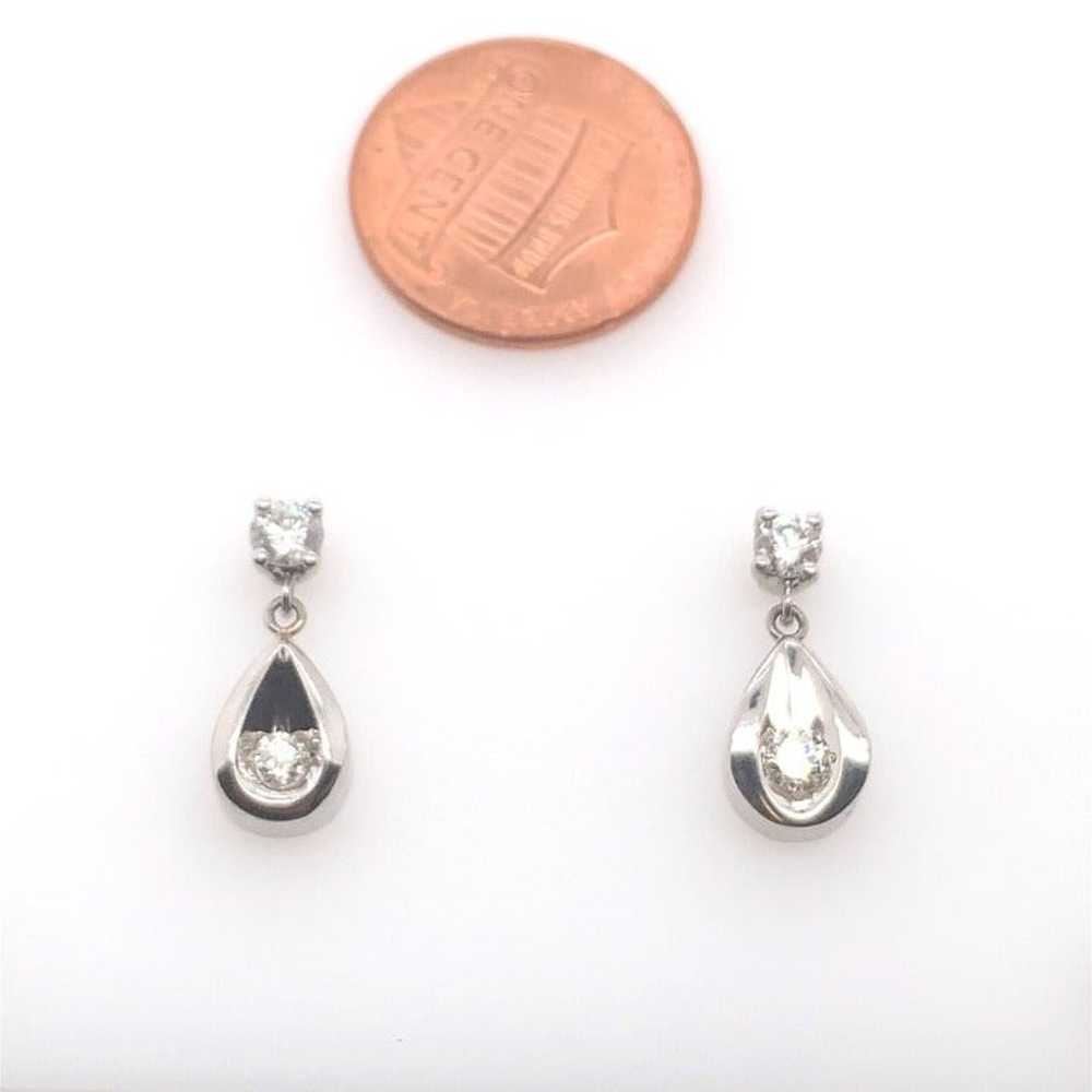 Diamond Dangle Earrings in White Gold 0.94 ctw - image 3