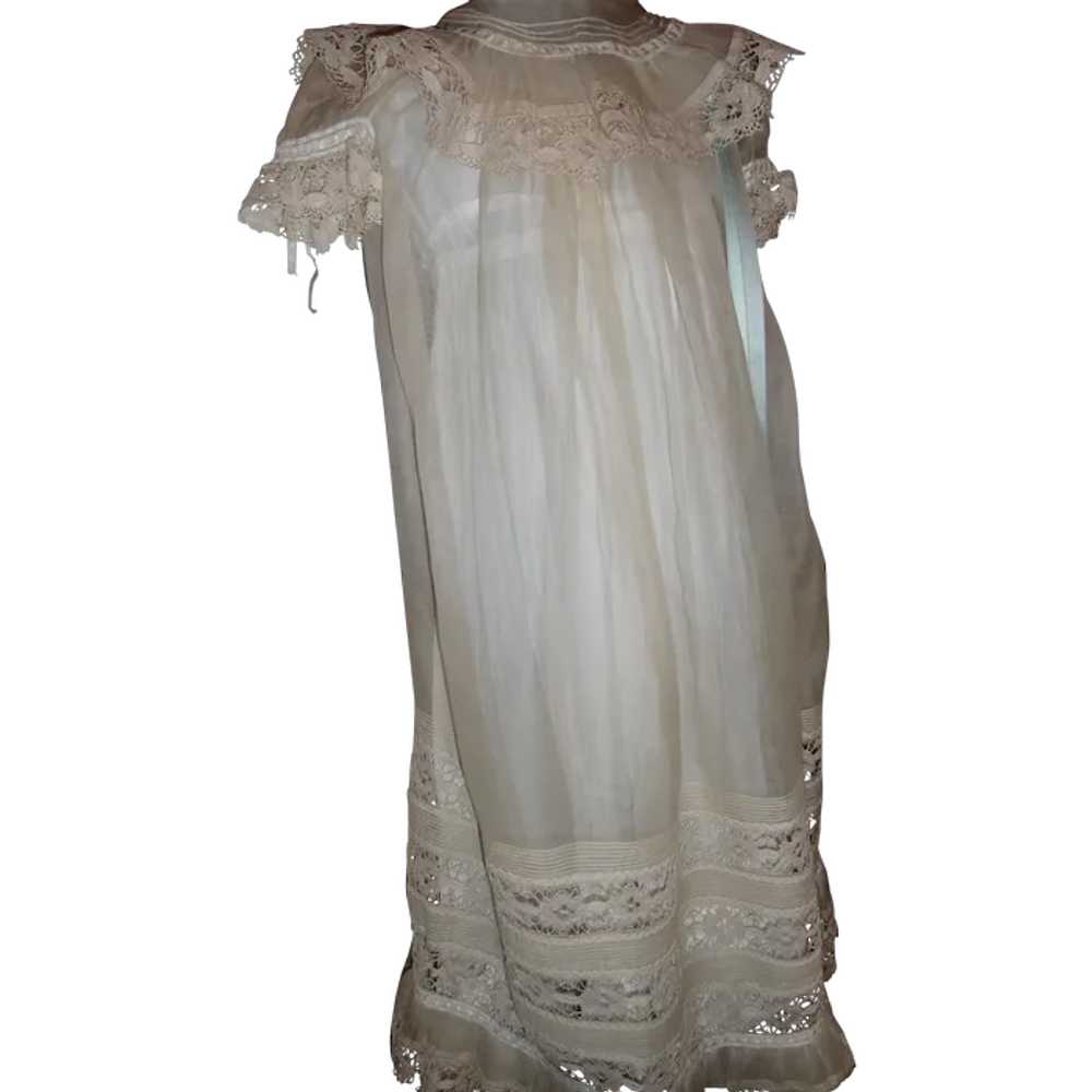 Antique  Victorian Girls Silk Dress - image 1