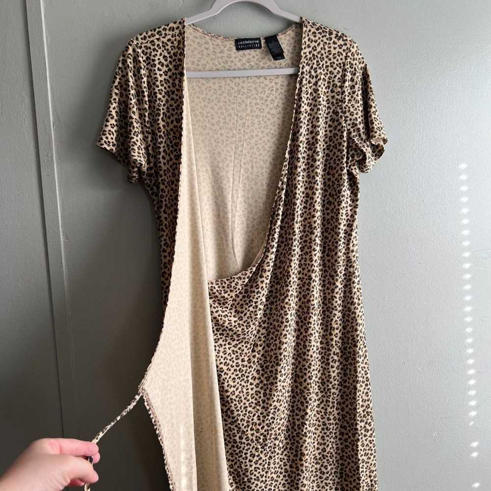 Liz Claiborne Vintage Cheetah Print Wrap Dress - … - image 4