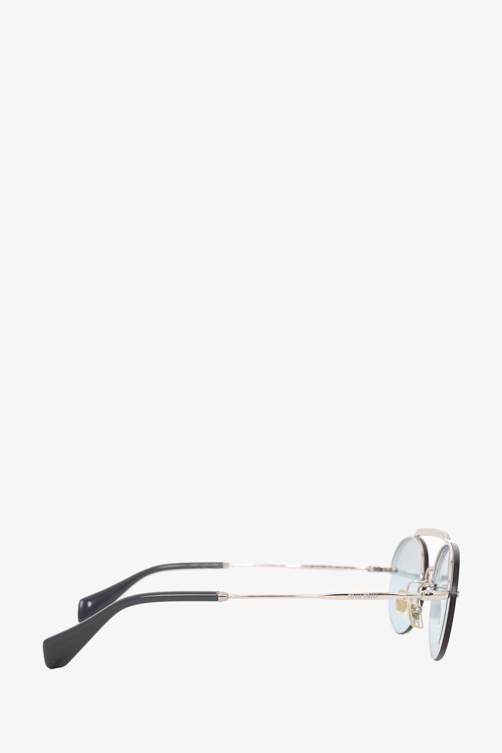 Miu Miu Crystal Embellished Aviator Tinted Sungla… - image 3