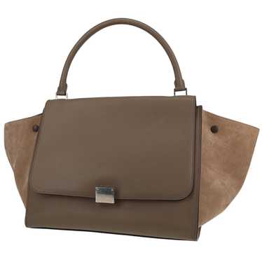 Celine Trapeze large model handbag in taupe leathe