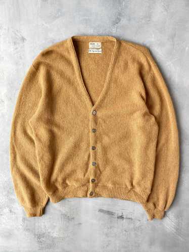 Yellow Alpaca Cardigan Sweater 60's - Large