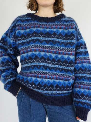 Chunky Wool Patterned Jumper - XL - image 1